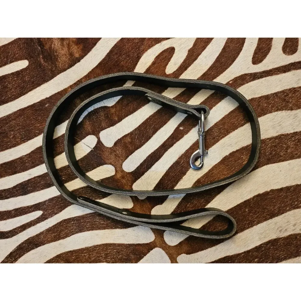 Ray Allen Mfg Signature Leather Leash, 5-Feet x 3/4-Inch, Black